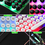 Bàn phím chuột có dây USB LIMEIDE GTX300 104 phím nút tròn phong cách cổ điển, chiều dài cáp: 1,4m, Bàn phím đơn Punk trắng, Bàn phím đơn Punk đen, Bộ Punk trắng, Bộ Punk đen