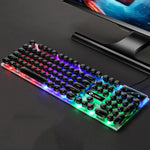 Bàn phím chuột có dây USB LIMEIDE GTX300 104 phím nút tròn phong cách cổ điển, chiều dài cáp: 1,4m, Bàn phím đơn Punk trắng, Bàn phím đơn Punk đen, Bộ Punk trắng, Bộ Punk đen