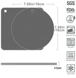 Miếng lót cách nhiệt nồi silicone hình học nhà bếp tròn (đen), vuông (xám), tròn (xám), vuông (đen), tròn (đen)