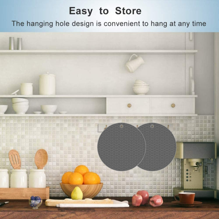 Miếng lót cách nhiệt nồi silicone hình học nhà bếp tròn (đen), vuông (xám), tròn (xám), vuông (đen), tròn (đen)
