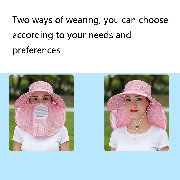 2 mũ chống nắng in họa tiết cherry, mũ che mặt đi du lịch ngoài trời, các màu cherry đầy đủ (tím), (hồng đào), (hồng sen), (đỏ hồng), (hồng cam), (nâu)