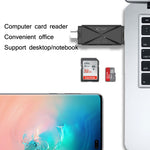 Đầu đọc thẻ OTG YH-109 SD/TF/Type-C/Micro USB/USB cho máy tính PC điện thoại di động, trắng, đen