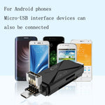 Đầu đọc thẻ OTG YH-109 SD/TF/Type-C/Micro USB/USB cho máy tính PC điện thoại di động, trắng, đen
