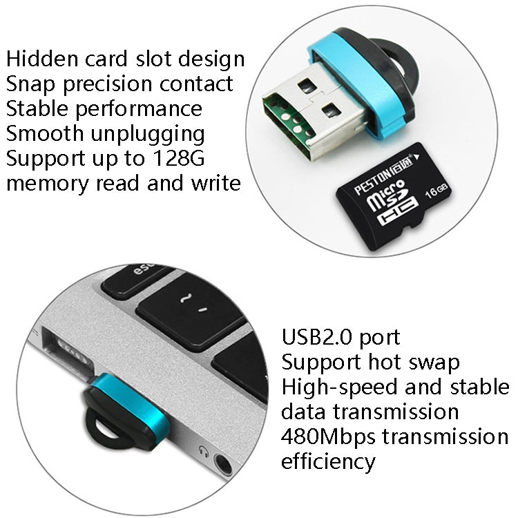 Đầu đọc thẻ nhớ TF tốc độ cao Mini Micro SD 480Mbps cho điện thoại di động, máy tính, loa ô tô