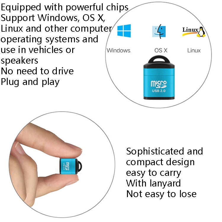 Đầu đọc thẻ nhớ TF tốc độ cao Mini Micro SD 480Mbps cho điện thoại di động, máy tính, loa ô tô