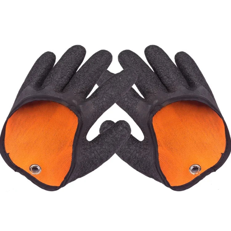 1 đôi găng tay latex chống trượt bắt cá, chống đâm thủng, chống thấm nước, găng tay câu cá, thông số: trái + phải, trái + phải + khóa nam châm