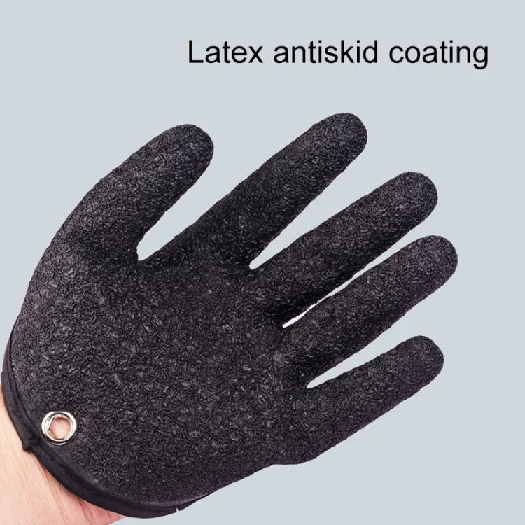 1 đôi găng tay latex chống trượt bắt cá, chống đâm thủng, chống thấm nước, găng tay câu cá, thông số: trái + phải, trái + phải + khóa nam châm