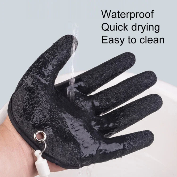 1 đôi găng tay latex chống trượt bắt cá, chống đâm thủng, chống thấm nước, găng tay câu cá, thông số: trái + phải, trái + phải + khóa nam châm