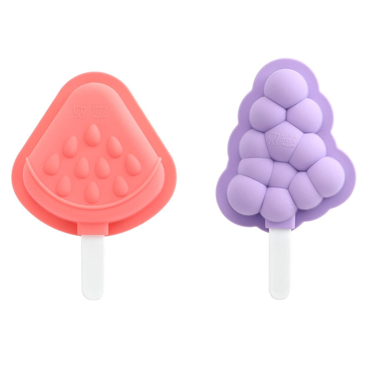Khuôn kem que silicone gia dụng có nắp, vị dâu + nho, đĩa bay + tên lửa
