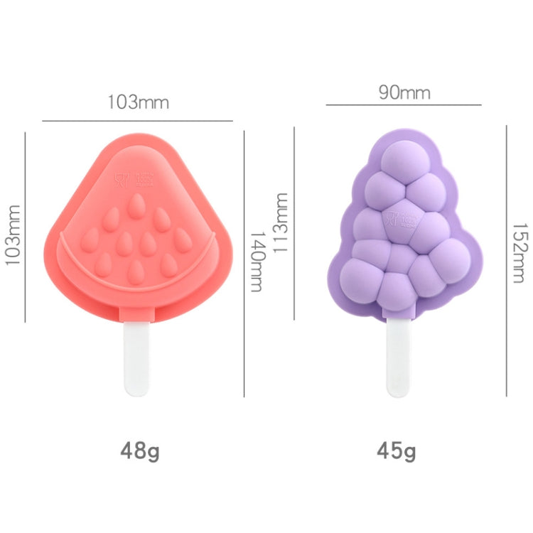 Khuôn kem que silicone gia dụng có nắp, vị dâu + nho, đĩa bay + tên lửa