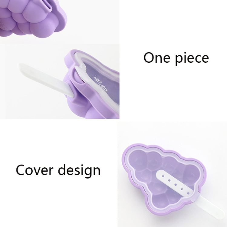 Khuôn kem que silicone gia dụng có nắp, vị dâu + nho, đĩa bay + tên lửa