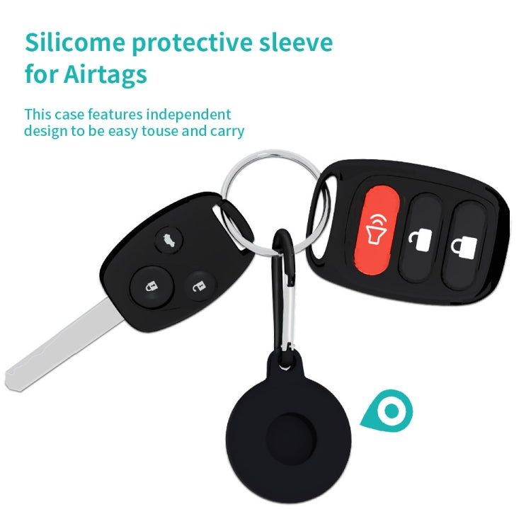 Bộ 4 bao bảo vệ silicone chống sốc, chống trầy hình tròn kèm móc khóa cho AirTag thế hệ 2 / AirTag thế hệ 1