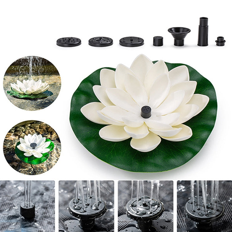 Đài phun nước năng lượng mặt trời nổi, cảnh quan hồ vườn, kiểu lá sen hoa, giao màu ngẫu nhiên, đài phun nước năng lượng mặt trời lá sen hoa