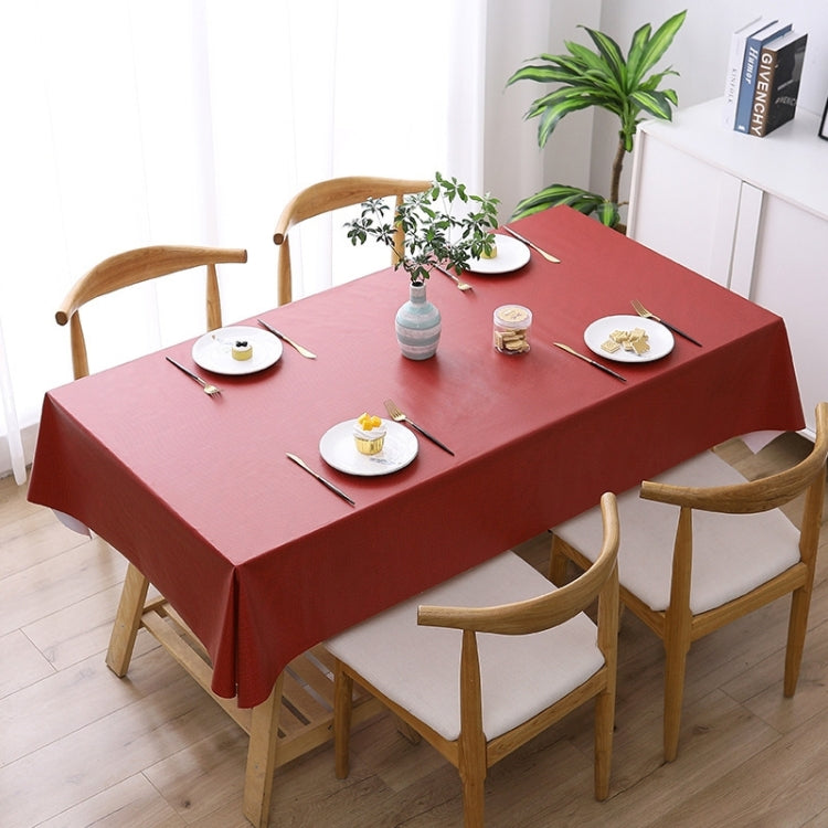 Khăn trải bàn PVC màu trơn chống thấm nước, chống dầu và chống bỏng dùng một lần, 140x140cm, 140x180cm, 140x220cm