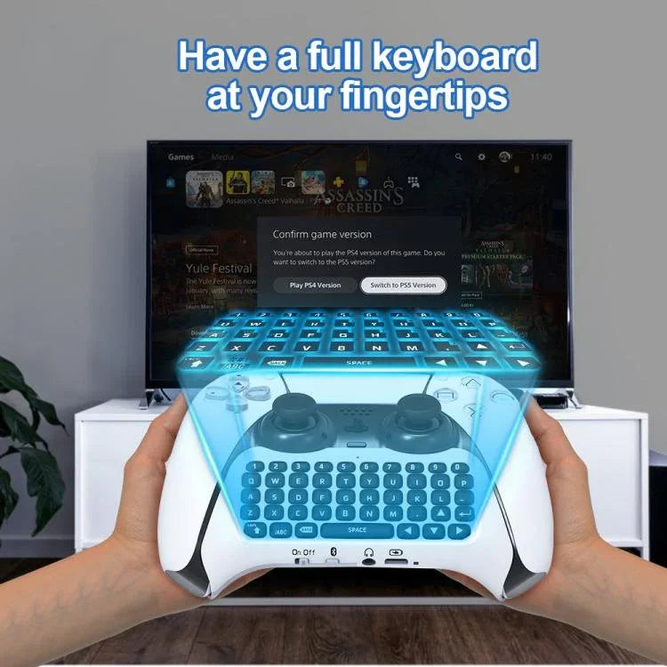 Bàn phím không dây Bluetooth JYS-P5121 có tay cầm, có thể chat thoại, bàn phím ngoài phù hợp cho PS5, lưu ý: không có tay cầm, JYS-P5121 (màu xám)