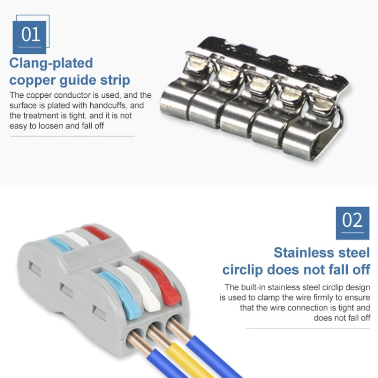 Đầu nối dây đa chức năng SPL-2 2 vào 3 ra màu sắc nhanh, SPL-2 2 vào 3 ra, SPL-3 3 vào 3 ra, SPL-42 2 vào 4 ra, SPL-62 2 vào 6 ra, SPL-63 3 vào 6 ra, SPL-93 3 vào 9 ra, LT-624 2 vào 4 ra, LT-626 2 vào 6 ra
