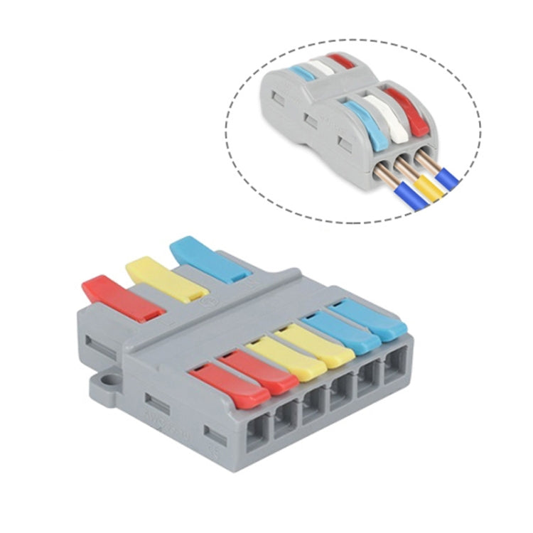 Đầu nối dây đa chức năng SPL-2 2 vào 3 ra màu sắc nhanh, SPL-2 2 vào 3 ra, SPL-3 3 vào 3 ra, SPL-42 2 vào 4 ra, SPL-62 2 vào 6 ra, SPL-63 3 vào 6 ra, SPL-93 3 vào 9 ra, LT-624 2 vào 4 ra, LT-626 2 vào 6 ra