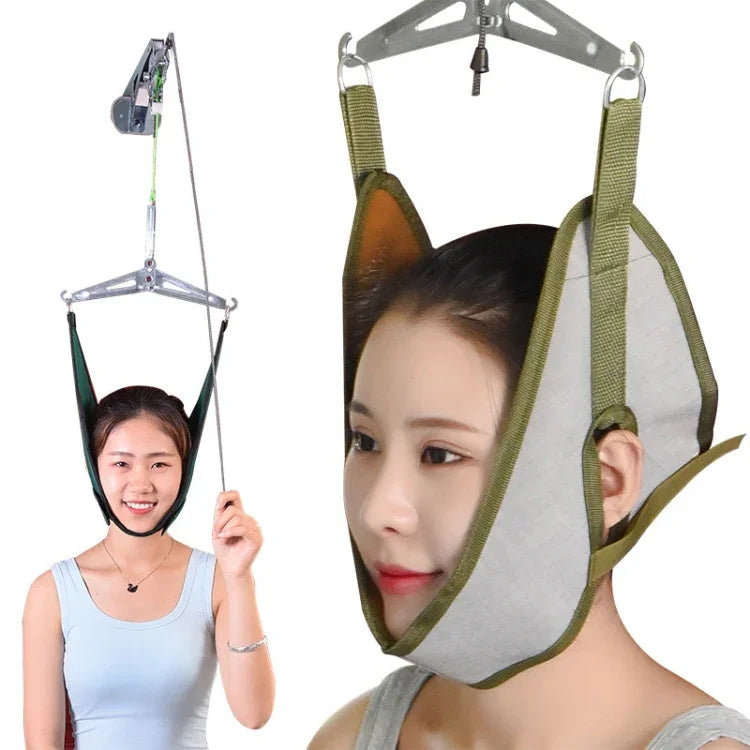 Dây treo kéo cột sống cổ treo cửa, dụng cụ kéo giãn cột sống cổ dùng trong gia đình, màu xám, xanh lá