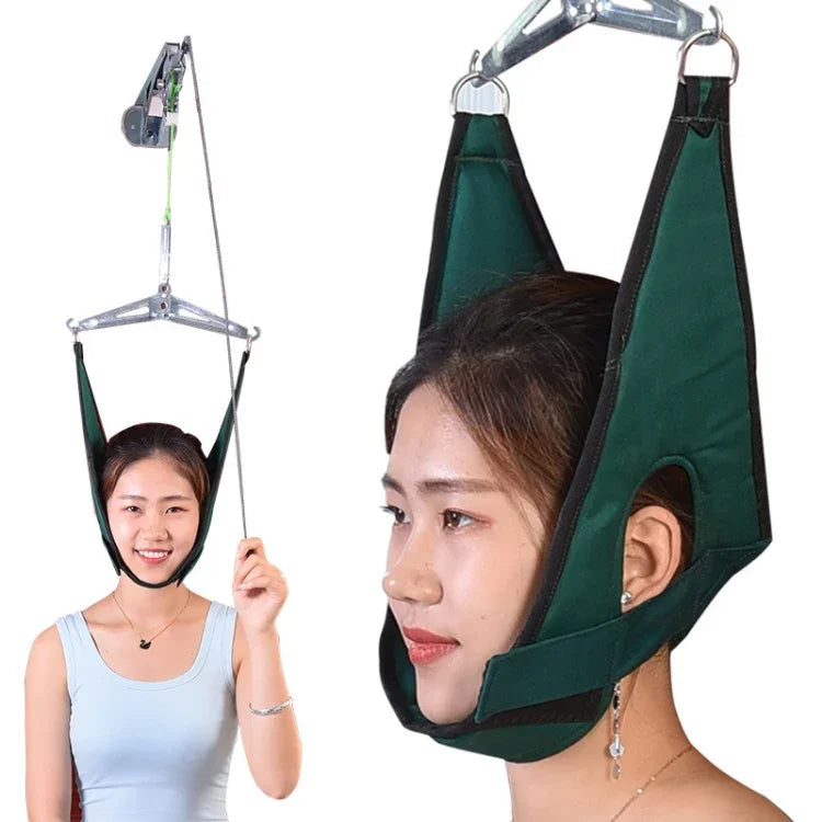 Dây treo kéo cột sống cổ treo cửa, dụng cụ kéo giãn cột sống cổ dùng trong gia đình, màu xám, xanh lá
