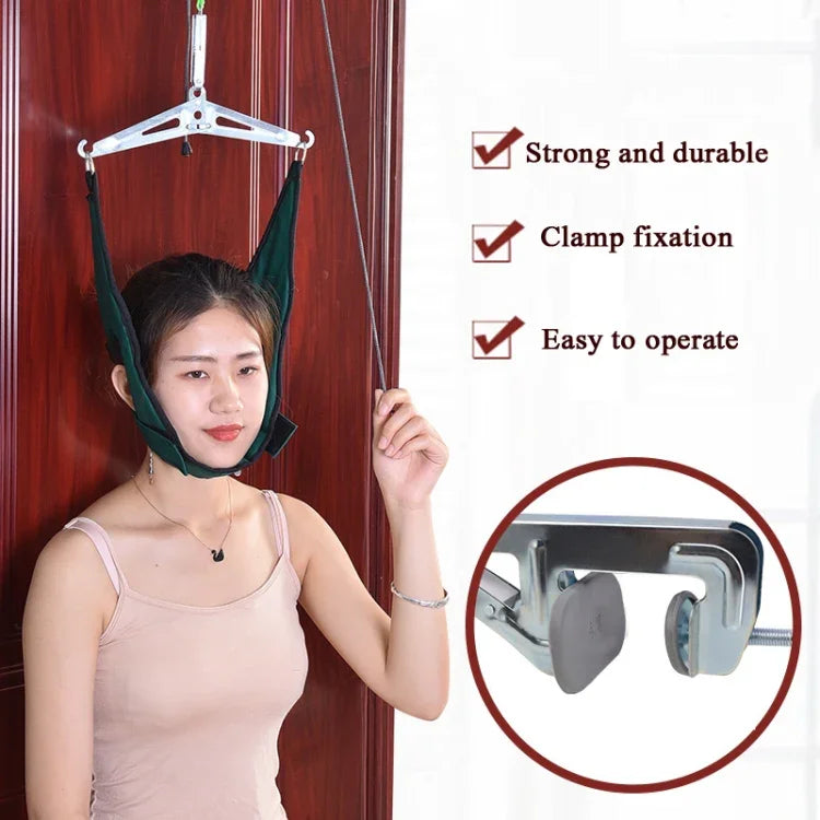 Dây treo kéo cột sống cổ treo cửa, dụng cụ kéo giãn cột sống cổ dùng trong gia đình, màu xám, xanh lá