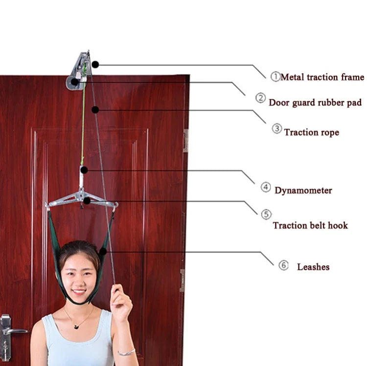 Dây treo kéo cột sống cổ treo cửa, dụng cụ kéo giãn cột sống cổ dùng trong gia đình, màu xám, xanh lá