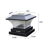 Đèn cột năng lượng mặt trời ngoài trời IP44 chống nước đèn hàng rào sân vườn đèn đường năng lượng mặt trời, vỏ đen + ánh sáng trắng, vỏ đen + ánh sáng ấm, vỏ đồng vàng + ánh sáng trắng, vỏ đồng vàng + ánh sáng ấm