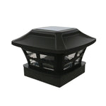 Đèn cột năng lượng mặt trời ngoài trời 4 inch ánh sáng trắng + ánh sáng trắng ấm đèn sân vườn, đen, trắng