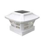 Đèn cột năng lượng mặt trời ngoài trời 4 inch ánh sáng trắng + ánh sáng trắng ấm đèn sân vườn, đen, trắng