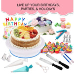 Bộ Dụng Cụ Trang Trí Bánh 220 trong 1 Bàn Xoay Bánh Bộ Đầu Phun Kem Bộ Khuôn Fondant, 220 Chiếc/Bộ