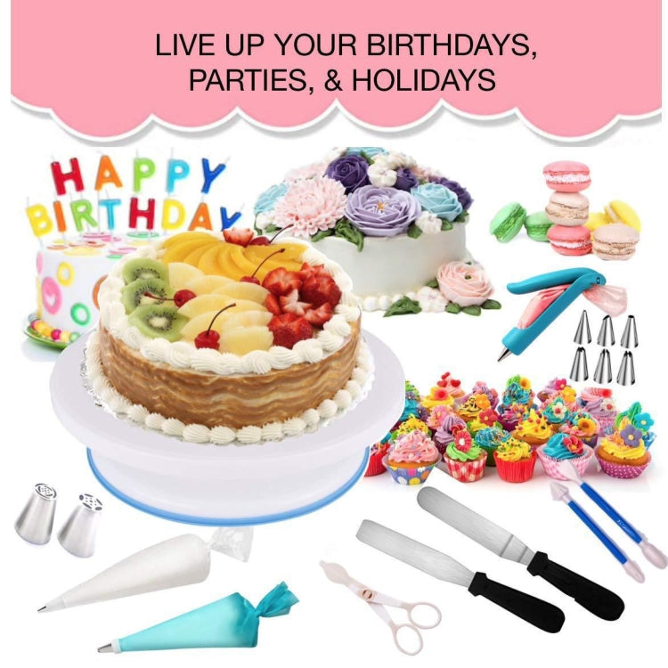 Bộ Dụng Cụ Trang Trí Bánh 220 trong 1 Bàn Xoay Bánh Bộ Đầu Phun Kem Bộ Khuôn Fondant, 220 Chiếc/Bộ