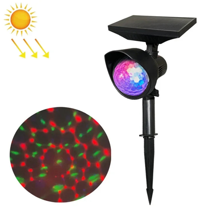 Đèn chiếu sáng năng lượng mặt trời xoay màu sắc ngoài trời cho vườn cỏ, nâng cấp RGB xoay