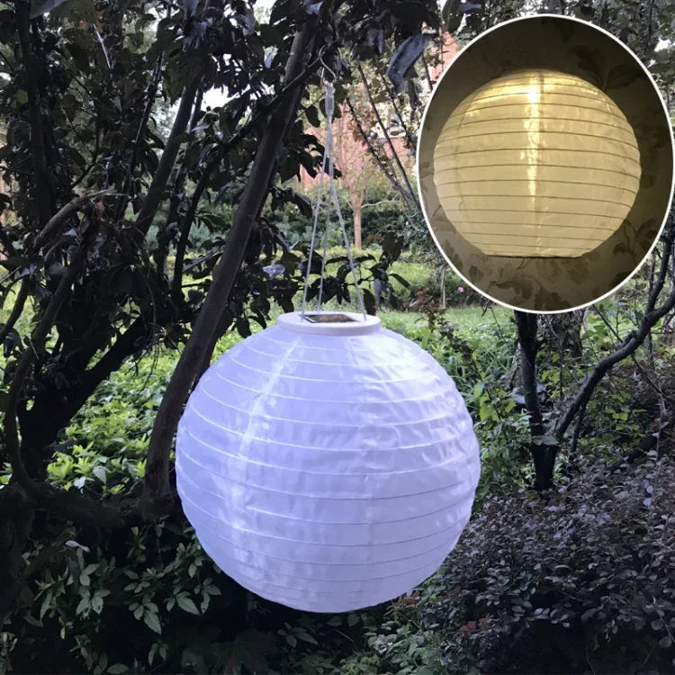Đèn lồng trắng năng lượng mặt trời ngoài trời 26LM đèn treo đèn trang trí sân vườn lễ cưới lễ hội