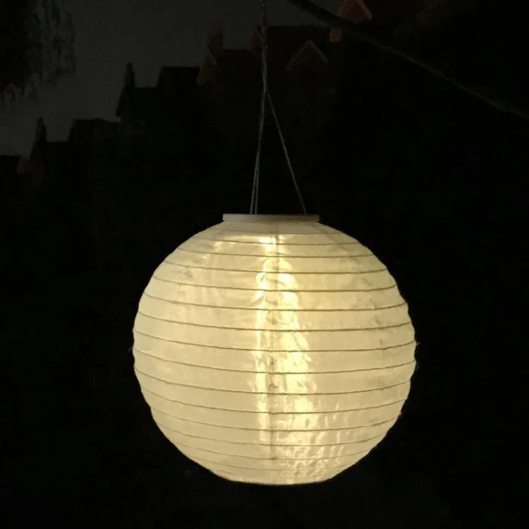 Đèn lồng trắng năng lượng mặt trời ngoài trời 26LM đèn treo đèn trang trí sân vườn lễ cưới lễ hội