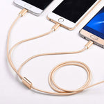 5 Chiếc Cáp Dữ Liệu Bện 2A 3 Trong 1 USB Sang USB-C / Type-C + 8 Pin + Micro USB, USB Sang USB-C / Type-C + 8 Pin + Micro USB