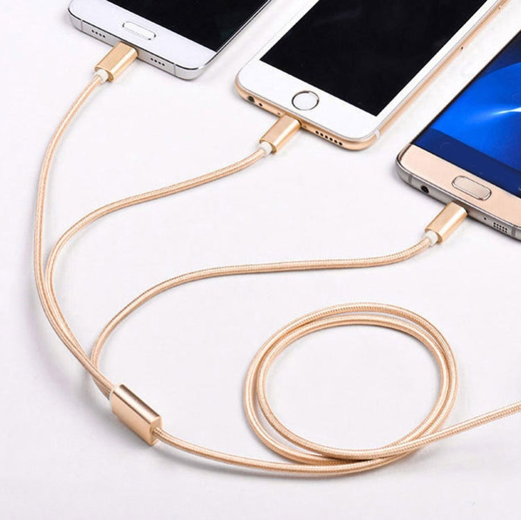5 Chiếc Cáp Dữ Liệu Bện 2A 3 Trong 1 USB Sang USB-C / Type-C + 8 Pin + Micro USB, USB Sang USB-C / Type-C + 8 Pin + Micro USB