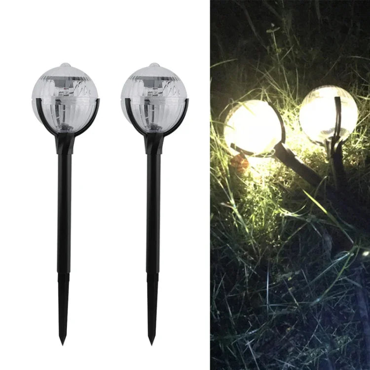 2 đèn cỏ sân vườn điều khiển ánh sáng năng lượng mặt trời ngoài trời, 2 đèn ánh sáng ấm