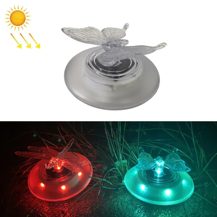 Đèn nổi hồ bơi năng lượng mặt trời ngoài trời biệt thự hồ bơi ánh sáng RGB, đèn cỏ sân vườn, hình bướm, chuồn chuồn