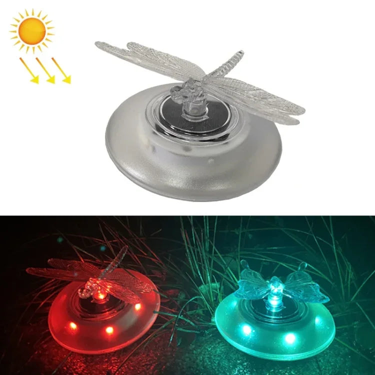 Đèn nổi hồ bơi năng lượng mặt trời ngoài trời biệt thự hồ bơi ánh sáng RGB, đèn cỏ sân vườn, hình bướm, chuồn chuồn