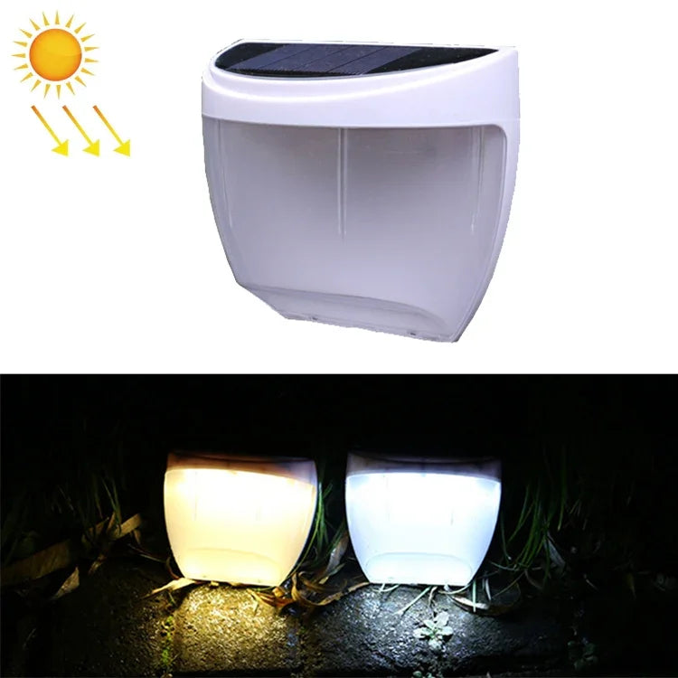 8 đèn LED điều khiển ánh sáng đèn tường sân vườn năng lượng mặt trời ngoài trời đèn hàng rào đèn cỏ đèn đường, ánh sáng trắng, ánh sáng ấm