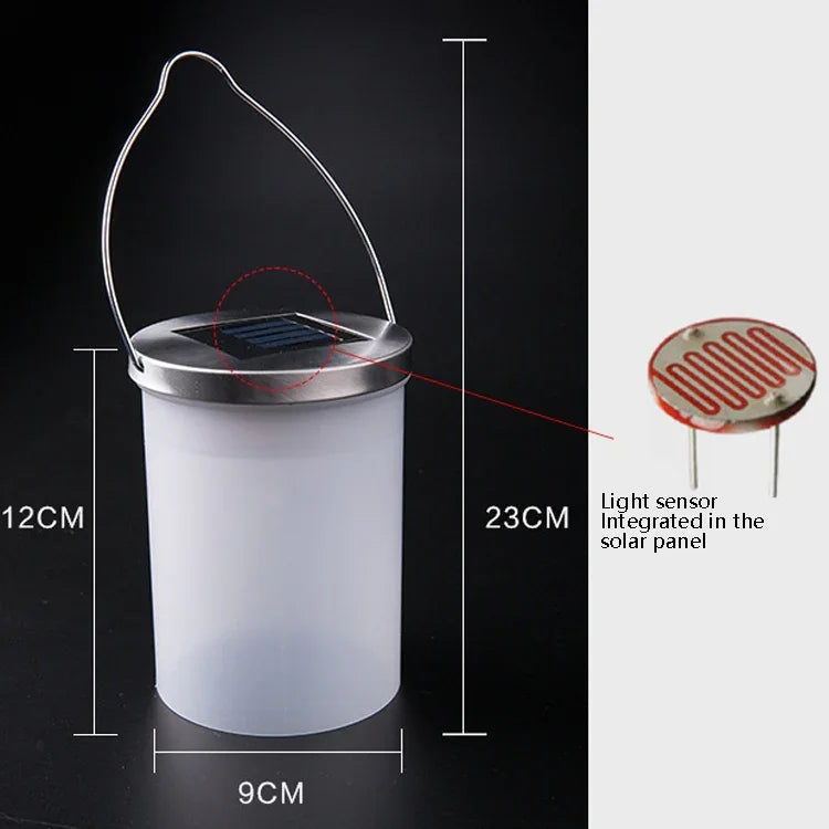 Đèn năng lượng mặt trời ngoài trời chống nước hình xô đèn LED sân vườn treo sân, đèn ngủ, ánh sáng nhiều màu, ánh sáng trắng, ánh sáng ấm
