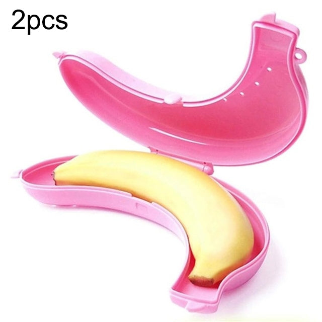 2 cái hộp bảo vệ chuối màu sắc dễ thương 3 màu hộp đựng cơm trưa hộp lưu trữ cho trẻ em