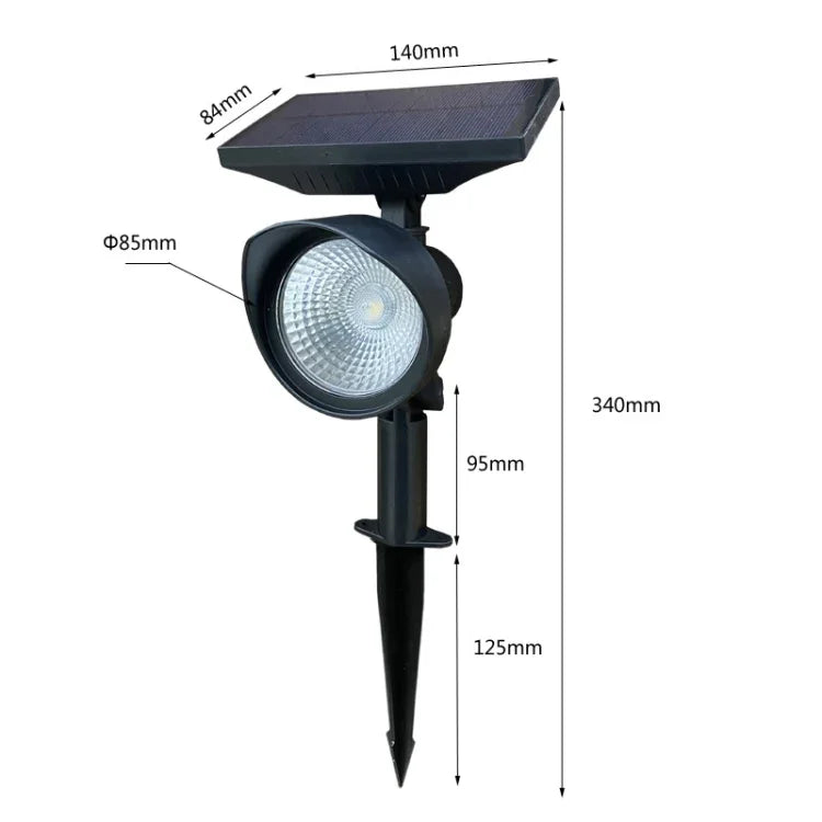 Đèn pha năng lượng mặt trời đèn sân vườn biệt thự gia đình, ánh sáng trắng, ánh sáng ấm, ánh sáng nhiều màu
