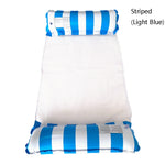 Võng bơm hơi PVC cho người lớn bơi lội nổi trên nước, kích thước 120 x 70cm, sọc xanh nhạt, sọc đỏ hồng, sọc vàng, sọc xanh lá, sọc cam, sọc xanh đậm, sọc vàng + xanh, sọc xanh lá + xanh
