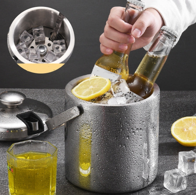 Xô Đá Thép Không Gỉ 304 Lớp Kép Rỗng Thùng Bia Rượu Có Kẹp Đá, Dung Tích: 1.3L, 1.3L Có Kẹp Đá