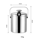 Xô Đá Thép Không Gỉ 304 Lớp Kép Rỗng Thùng Bia Rượu Có Kẹp Đá, Dung Tích: 1.3L, 1.3L Có Kẹp Đá