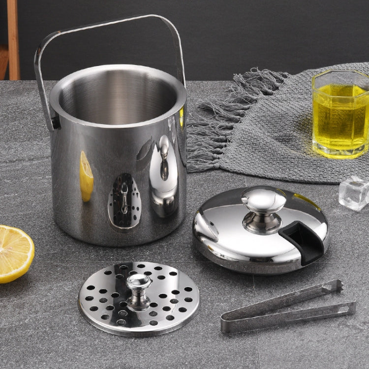 Xô Đá Thép Không Gỉ 304 Lớp Kép Rỗng Thùng Bia Rượu Có Kẹp Đá, Dung Tích: 1.3L, 1.3L Có Kẹp Đá