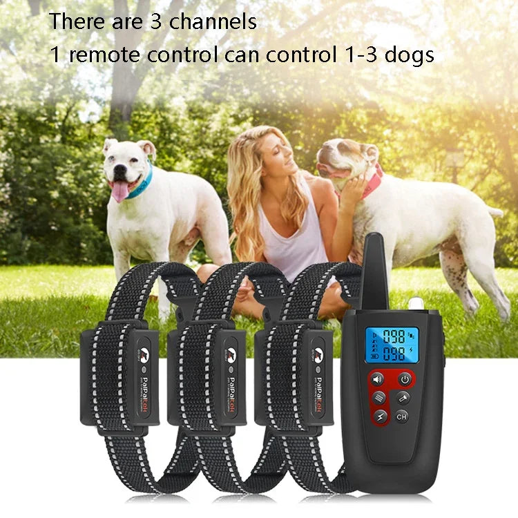 PaiPaitek PD526-3 Thiết Bị Chống Sủa Vòng Cổ Điện Giật Huấn Luyện Chó Điều Khiển Từ Xa, Dụng Cụ Huấn Luyện Thú Cưng, PD526-3