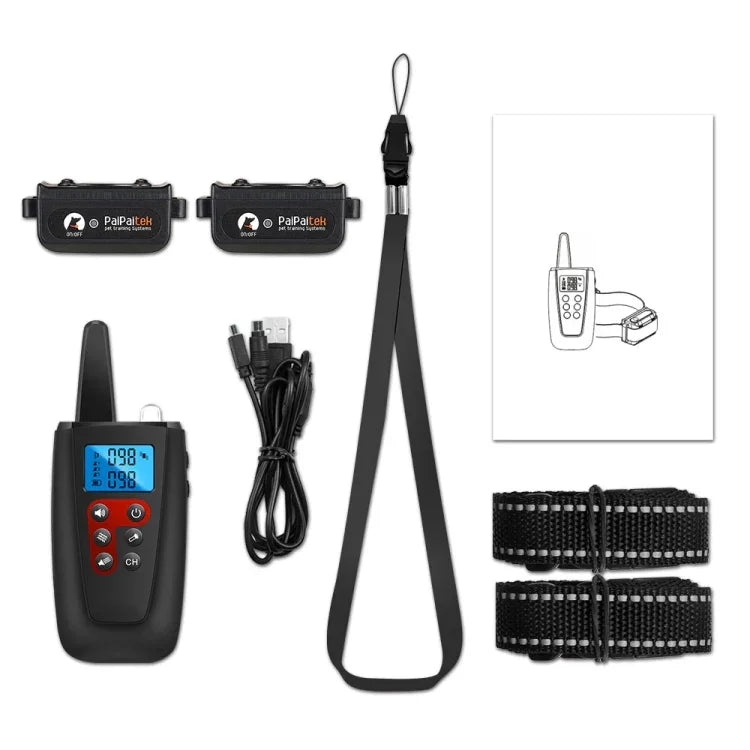 PaiPaitek PD526V-2 Thiết Bị Huấn Luyện Chó Điều Khiển Từ Xa 1 Trong 2 Tốc Độ 100, Âm Thanh Rung, Vòng Cổ Điều Khiển Từ Xa Điện Tử Chống Sủa, PD526V-2