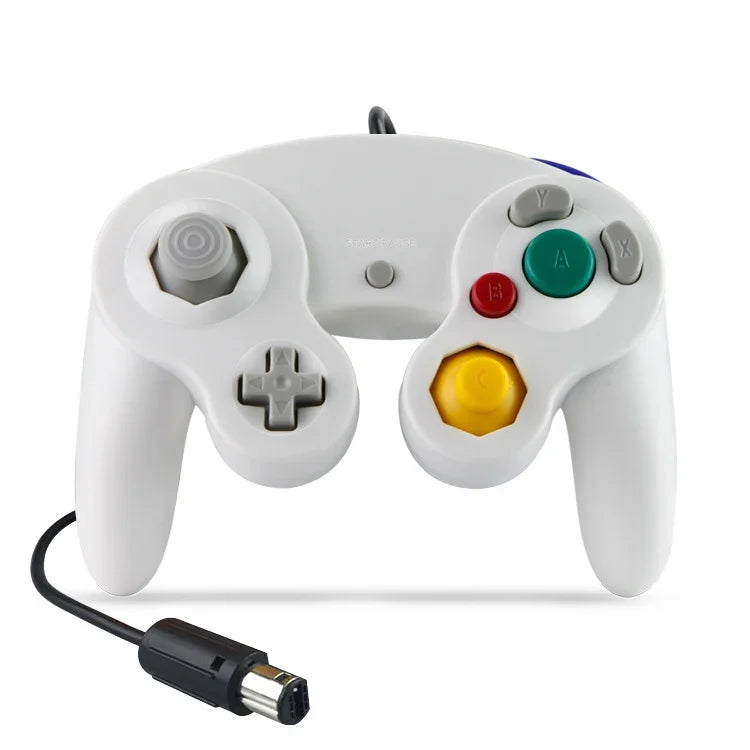 2 bộ tay cầm rung điểm đơn có dây cho Nintendo NGC / Wii, Trắng, Hồng, Vàng, Đỏ, Tím, Xanh lá, Xanh dương, Đen, Bạc, Cam