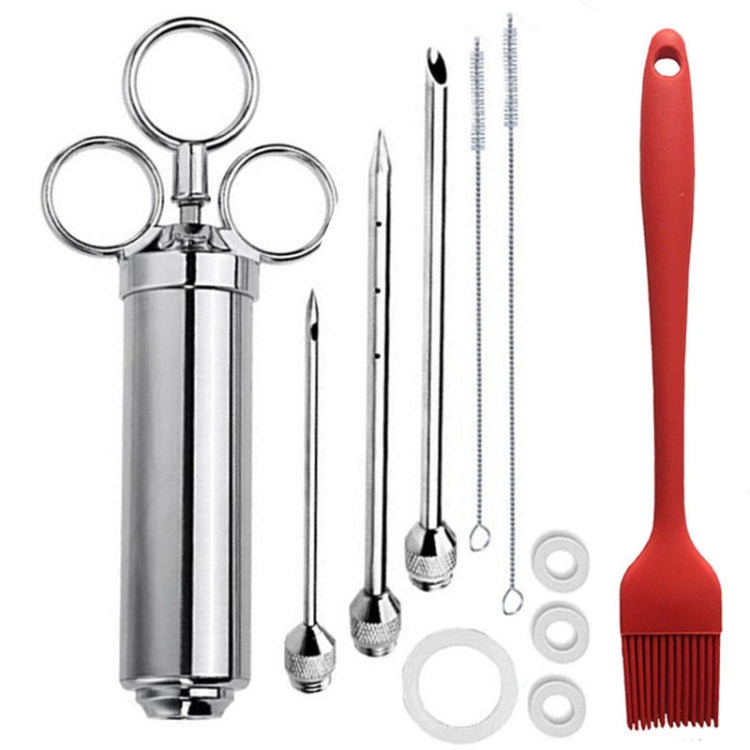 Bộ xi lanh gia vị bằng thép không gỉ cho bít tết gà tây kèm cọ silicone làm sạch, 11 trong 1 (đỏ), 11 trong 1 (đen), 11 trong 1 (xanh dương), 11 trong 1 (xanh lá), 11 trong 1 (cam), 11 trong 1 (vàng), 11 trong 1 (vàng trắng)